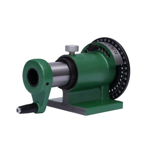 Versatile Precision Indexing Fixture With Smooth As Butter Turning 360 Degree Dial For Vertical Horizontal Drilling And Gear Cutting Rock Solid Top Tier Tool, side angle view.