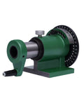 Rock Solid Spin Indexing Jig With Standard 5C Collet And Heavy Duty Cast Steel Body shown at angle, featuring precision dial.
