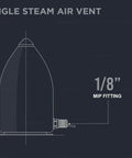 Diagram of Hoffman Steam Air Vent Valve Float Type, Angle Mount, 1/8 inch NPT, Copper Construction, Side View