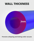 Blue Silicone Vacuum Tubing Hose Line Kit 10 Ft Each Size 5/32 1/4 5/16 1/2 Inch Max 130 PSI Food Grade Pure Rubber For Car Mods And Custom Builds, wall thickness 3mm