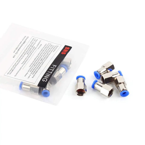 Push To Connect One Quarter Inch Pneumatic Fittings Straight Nickel Plated Brass Female One Quarter NPT Quick Connect Tubing Fittings Set Of Ten