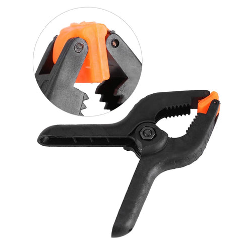 3 Inch Plastic Spring Clamps With Killer Anti Slip Grip Heavy Duty Woodworking And Backdrop Clips Hella Handy For Crafts Home Diy Total Flexible Tool Built Tough For Quick Projects, detail view of grip.