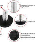 Top Shelf Adjustable Leveling Feet for Furniture Glides featuring M8 screw mount, plastic base, durable and non-slip design.