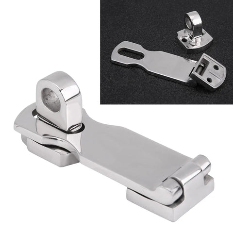 Tough As Nails 316 Stainless Steel Boat Locker Clamp Marine Hardware For Secure Hatch Hold Down and Quick Rattle Stop Latch 75 mm Size, close-up view.