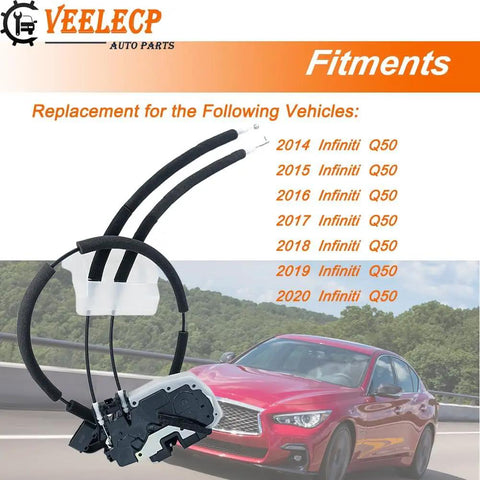 Infiniti Q50 Front Right Door Lock Actuator Replacement Passenger Side Latch Assembly For 2014 2015 2016 2017 2018 2019 2020 2021 2022 2023 Plug And Play Easy Install Durable Metal Housing Fixes Sticking Locks Noisy Unlock Problems with car image