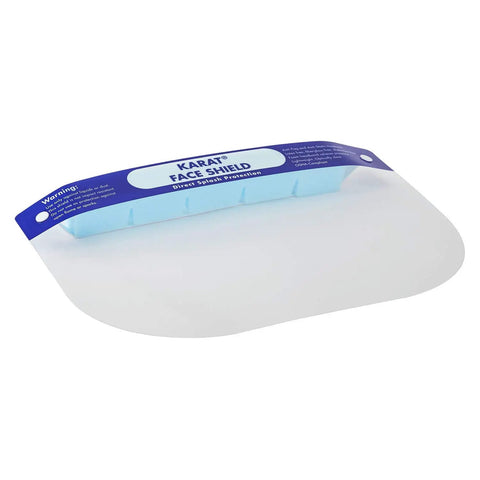 Premium Anti Fog Face Shields Case Of 10 Osha Compliant Safety Visors featuring clear visor with blue top for splash protection.
