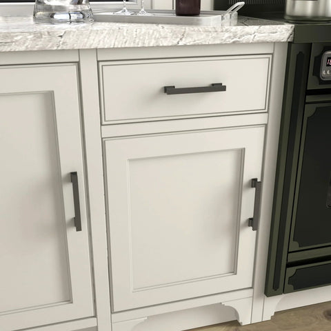 10 Pack Black 5 Inch Center To Center Cabinet Handles Drawer Pulls Square Hardware on white kitchen cabinets