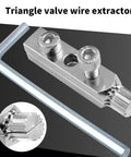 Ultimate Screw Extractor Kit For Easy Removal Of Broken Fasteners And Damaged Threads In Plumbing Fixtures Makes DIY Repairs A Total Breeze With Professional Results Every Single Time. silver triangle valve wire extractor with hex key for removing broken fasteners
