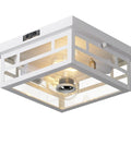 Outdoor Flush Mount Motion Sensor White Ceiling Light With Seeded Clear Glass Timeless Industrial Design for porch and patio