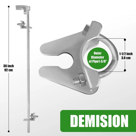 36 Inch Chain Link Drop Rod Gate Latch For Double Gates Pull Style Fence Gate Lock For 1 3 Eighths Inch Frame Beefy Heavy Duty