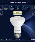 R20 LED Flood Light Bulb 6.5W, 460 Lumens, 3500K Natural White, Dimmable, Energy Star, Damp Rated, E26 Base, Home Use