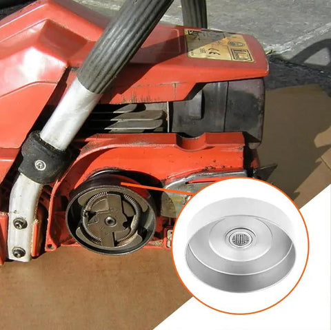 Installed 3/8-6T Spur Sprocket Drum Clutch Assembly Kit For Husqvarna 120 chainsaws, replacement part shown in inset.