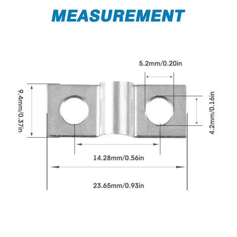 Nickel-plated brass terminal block jumper with measurements, 30A, for industrial control panels and power distribution systems.