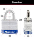 Dimensions of 2-Pack Keyed Alike Padlocks 1-9/16 Inch Wide With 9/32 Inch Hardened Shackle For Indoor Outdoor Security