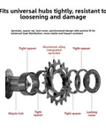 Exploded view of CNC Aluminum Freewheel Cog Set 16T Or 18T For MTB And Fixed Gear Hubs Red Finish Includes Spacer Rings And Lockring