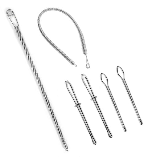 Drawstring Threader Tool Set Six Pack With Spring Threaders, Rope Threader Clips And Bodkin Sewing Tools for garments