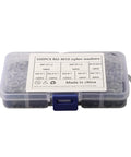 Durable Nylon Washers Assortment Kit 500 Pcs Flat Insulated Corrosion Free M2 To M10 For Industrial Auto And Electrical Repairs Premium Nylon Hardware Set To Keep Screws And Bolts Organized And Protected. Clear storage box with labeled M2-M10 nylon washers
