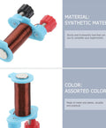 Close-up of Two Set Electromagnet Experiment Kit For Physics Teaching And Magnetism Labs, showing metal coil and plastic connectors.