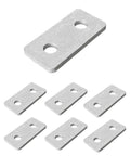Heavy Duty Six Pack Two Hole Flat Plate Fitting For One And Five Eighths Inch Strut Channel Steel Brackets Fifteen Sixty Fourths Inch Thick Tough Galvanized Finish Fits Half Inch Bolt Built For Rooftop Outdoor Solar HVAC, six plates