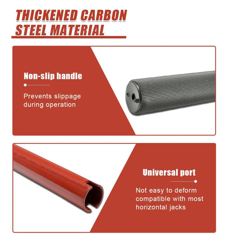 Beefy Heavy Duty Horizontal Hydraulic Jack Handle For Floor Jacks 2-3 Ton With Anti-Slip Grip, rugged carbon steel material