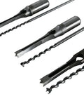 6 Piece Square Hole Mortise Drill Bit Set For Woodworking Pro Grade HSS High Speed Steel Mortise Chisel Bits close-up view