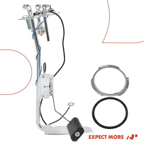 Fuel Tank Sending Unit For Chevy And GMC Pickup Trucks 1973 Through 1979 C10 C20 C30 K10 K20 K30 C15 C1500 C25 C2500 C35 C3500 Replacement Direct Fit Easy Install For Classic Chevy GMC Tanks shown with sealing rings and float mechanism.