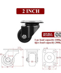 2 inch heavy duty nylon wheel caster for furniture and equipment swivel stem casters with brake industrial grade design