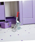 Super Tough Two Pack Heavy Duty Toggle Latch Clamps With Galvanized Iron Build and Massive 2183 Pound Holding Power For Your Work Jigs Or Chest Drawers in use beside purple toolbox.