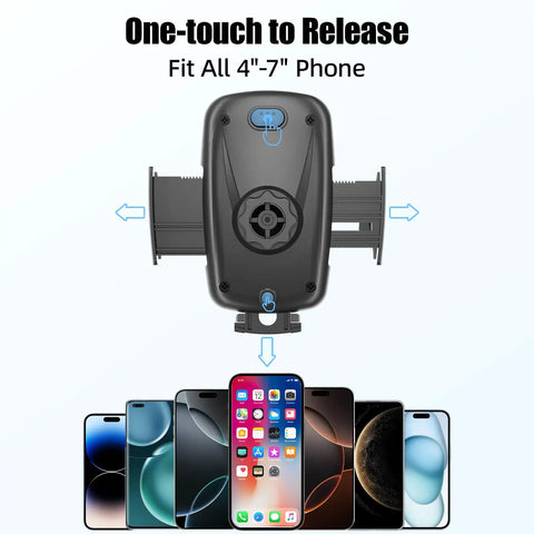 Cup Phone Holder For Car With 360 Degree Gooseneck, Ready To Rock Universal Mount, one-touch release, fits 4-7 inch phones
