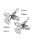 Straight Up Solid Carbon Steel Spring Loaded Plunger Latches Two Pack, 50 mm pins with mounting screws for cabinet hardware.
