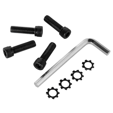 Replacement Allen Head AR Grip Screws Kit With Exterior Tooth Lock Washers In Black Zinc Plated Quarter Inch Twenty Eight UNF Seven Eighths Inch Fine Thread 18-8 Stainless Steel Includes Hex Wrench Four Sets