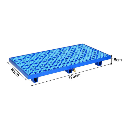 Heavy-Duty Drum Spill Pallet With Drain And Detachable Steel Deck For Oil Drums, 125x65x15cm