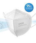 30 Pack KN95 Disposable Face Masks White GB2626-2019 Protective Respirator Masks showing filtration and secure fit design
