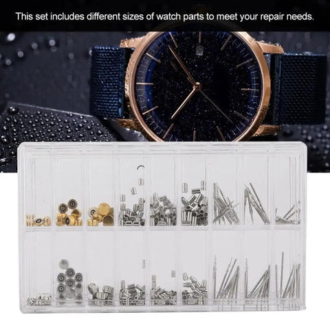 Metal Watch Crown Tube Stem Set 10 Pcs For ETA 2824 2836 Movements Pro Watch Repair Kit in portable storage case