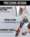 3 Pack 10 Inch Aviation Tin Snips Set For Sheet Metal Cutting focus on serrated jaws and ergonomic handle