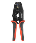 Heavy Duty Ratcheting Wire Crimper Pliers For 22 To 10 AWG Electrical Terminals with bold dial and comfortable grip.