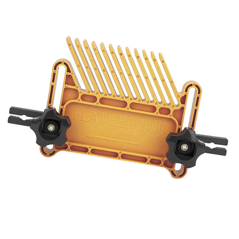 Adjustable Featherboard Set For Woodworking Safety Guide With Zero Fuss Chamfer Groove Fits Table Saws Band Saws And Router Tables. Durable yellow featherboard with adjustable clamps.