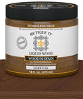 Premium Dark Oak Liquid Wood Gel Stain 16 Oz Pint on wooden surface for indoor outdoor furniture renovations.