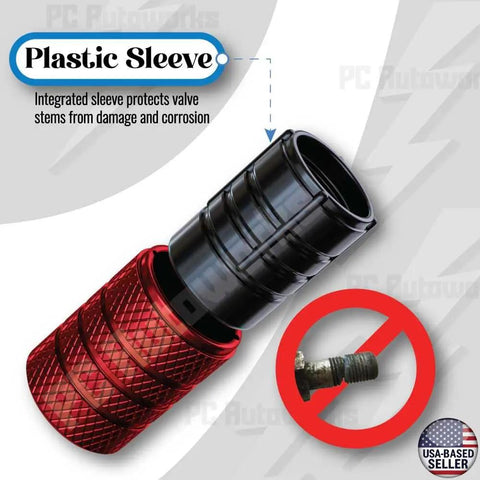 Aluminum Tire Valve Stem Caps Dope Anti Rust Anodized Metal With Corrosion Resistant Finish Easy Install Universal Fit