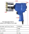Niikadd Air Driven Oil Drum Pressure Cap Sealer Crimper For 200 Liter Barrel handheld tool with 75mm head and blue design.