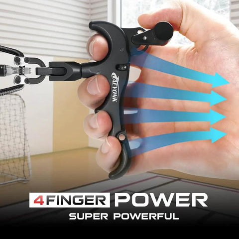 Aluminum 360 Degree Rotatable 4 Finger Archery Thumb Release for Compound Bow held in hand with ergonomic grip