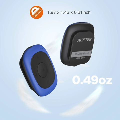8GB Clip MP3 Player With FM Radio Shuffle Sweatproof Silicone Case For Gym Running Outdoors On The Go Clip On Design
