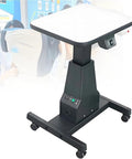 Heavy Duty Motorized Lift Table With Wheels And Black Chassis For Medical Optics Dental Beauty Kit 26 To 32 Inches Adjustable height stand on wheels.