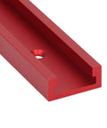 Red heavy duty aluminum T slot track with pre-drilled holes, part of the Heavy Duty Aluminum T Slot Track Kit With M8 Slider Blocks.
