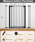 Extra Tall 36 Inch Baby Gate for Stairs and Doorways Expands 29.5 to 48.8 Inch Wide Auto Close Pressure Mounted Gate in Black