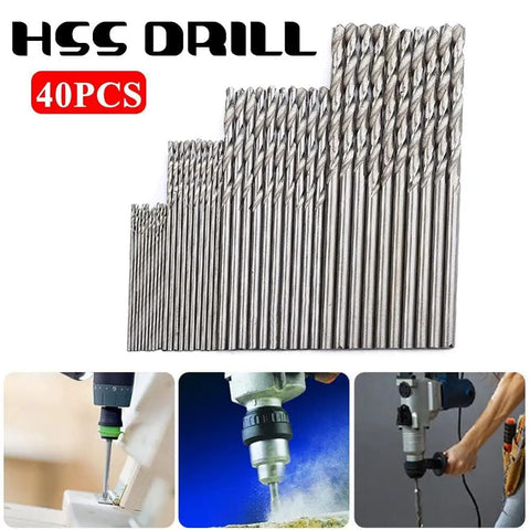 Dope 40-Pc PCB Twist Drill Bits Set With Straight Shank Mini Drill Bits 0.5mm To 2.0mm for woodworking and DIY projects.
