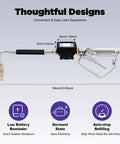 Heavy Duty Digital Oil Control Valve Meter Nozzle Pneumatic Flow Gun with Cozy Grip Handle, 22.83 inch, designed for auto shops.