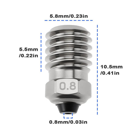 Heavy Duty 0.8mm Bimetallic Hardened Steel Nozzle 2 Pack 3D Printer Hotend Upgrades Designed For Bambu Lab X1 P1P P1s Carbon Models Rock Solid Heat Resistant Drop In Replacement Builds Built Tough
