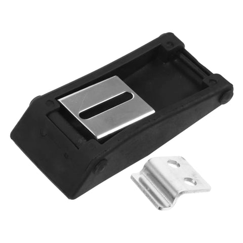 Two Pack Rubber Toggle Latch Clamps For Cargo Boxes And Mechanical Equipment, Easy Install Draw Latches, Stainless Steel Plate Detail