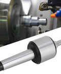 MT3 60° CNC live center with carbon steel body; two metal lathe components visible